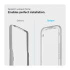 Spigen GLAS.tR Slim AlignMaster iPhone 13 / 13 Pro / 14 / 16e / 17e sk&auml;rmskydd, Svart (med bricka) (2-pack)