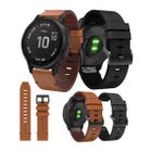 QuickFit armband i &auml;kta l&auml;der (20 mm) f&ouml;r Garmin smartklocka, Svart