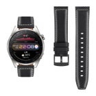 &Auml;kta l&auml;der armband till 22 mm smartklocka, Svart