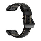 QuickFit l&auml;derarmband (22 mm) f&ouml;r Garmin smartklocka, Svart