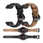 QuickFit l&auml;derarmband (22 mm) f&ouml;r Garmin smartklocka, Brun