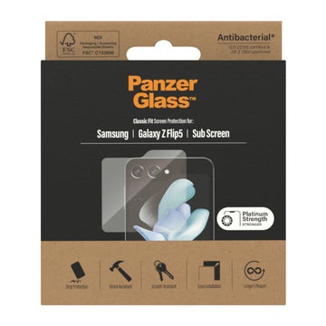 PanzerGlass Galaxy Z Flip5 5G sk&auml;rmskydd f&ouml;r meddelandesk&auml;rmen, Klar Antibakteriell