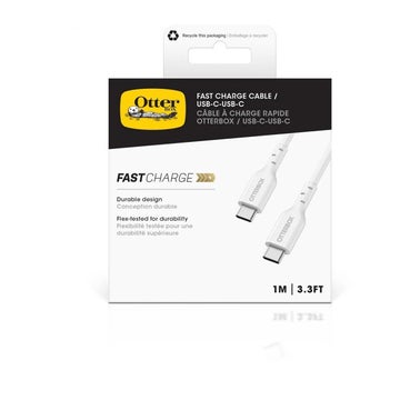 Otterbox USB-C / USB-C PD Fast Charge -kabel, 1m Vit