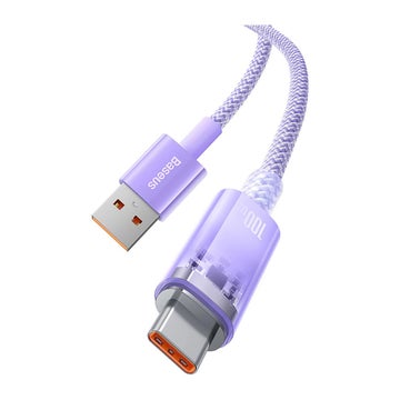 Baseus Explorer 100W USB-A / USB-C kabel, Lila 100 cm