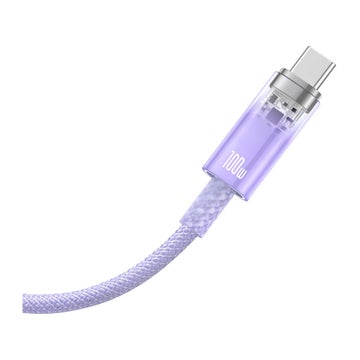 Baseus Explorer 100W USB-A / USB-C kabel, Lila 100 cm