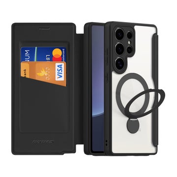 Dux Ducis MagSafe Skin-X Pro Galaxy S25 Ultra 5G fodral, med st&auml;ll, svart