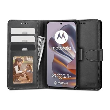 Tech-Protect Wallet Motorola Edge 50 Neo / 60 Neo 5G fodral, Svart