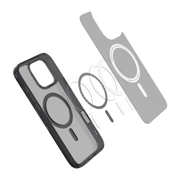 Spigen Ultra Hybrid T MagSafe iPhone 16 Pro Max skal, Kameraknapp, frost black