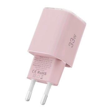 Tech-Protect NCM33W PD QC 3.0 2-port v&auml;ggladdare, Rosa