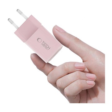 Tech-Protect NCM33W PD QC 3.0 2-port v&auml;ggladdare, Rosa