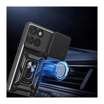 Tech-Protect Camshield Pro Motorola Edge 60 / 60 Fusion 5G skal med greppring och kameraskydd, Svart