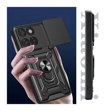 Tech-Protect Camshield Pro Motorola Edge 60 / 60 Fusion 5G skal med greppring och kameraskydd, Svart