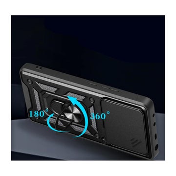 Tech-Protect Camshield Pro Motorola Edge 60 / 60 Fusion 5G skal med greppring och kameraskydd, Svart