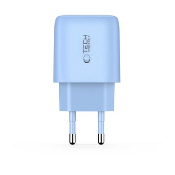 Tech-Protect NCA30 PD 30W QC 2-port v&auml;ggladdare, Bl&aring;