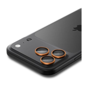 Spigen Optik.tr ez Fit Camera Protector iPhone 16 Pro / 16 Pro Max / 17 Pro / 17 Pro Max skydd f&ouml;r bakre kamerorna, Orange kanter (2-pack)