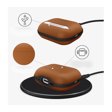 Tech-Protect Naturalfit AirPods Pro 3 fodral, Brun