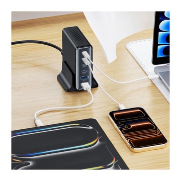 Tech-Protect DC160W-GAN 6-port 2xUSB-A, 4xUSB-C -laddningsstation, Svart