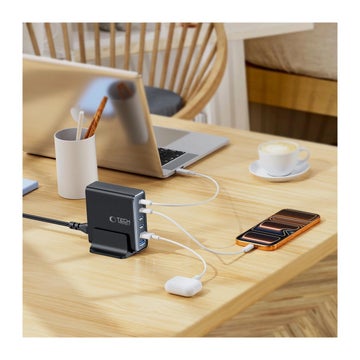 Tech-Protect DC160W-GAN 6-port 2xUSB-A, 4xUSB-C -laddningsstation, Svart