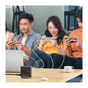 Tech-Protect DC160W-GAN 6-port 2xUSB-A, 4xUSB-C -laddningsstation, Svart