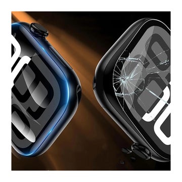 Tech-Protect Easy Set Flex Apple Watch 10 / Watch 11 (46 mm) -sk&auml;rmskydd, Svart (3-pack, med bricka)