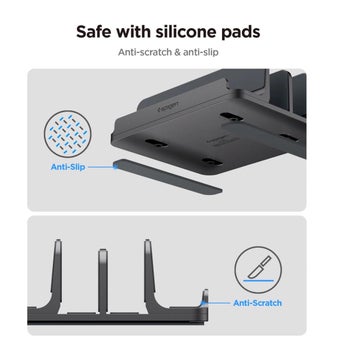 Spigen LD208S4 stativ f&ouml;r laptop, Gr&aring;