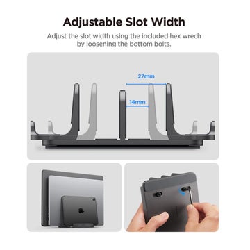 Spigen LD208S4 stativ f&ouml;r laptop, Gr&aring;