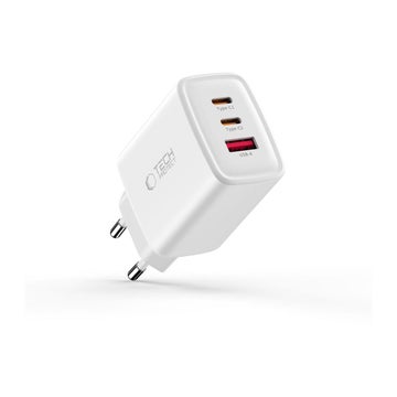 Tech-Protect NCA65W 3-Port v&auml;ggladdare, Vit