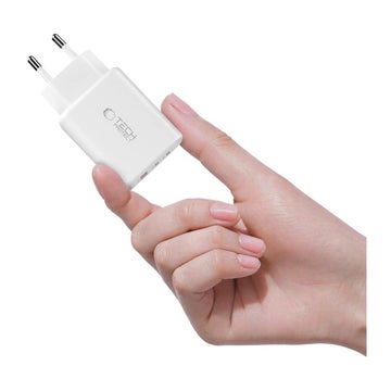 Tech-Protect NCA65W 3-Port v&auml;ggladdare, Vit