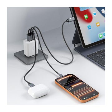 Tech-Protect NCA65W 3-Port v&auml;ggladdare, Vit