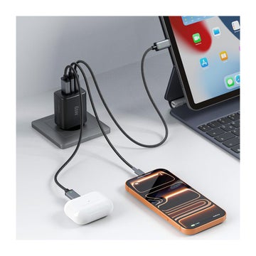 Tech-Protect NCA65W 3-Port v&auml;ggladdare, Svart