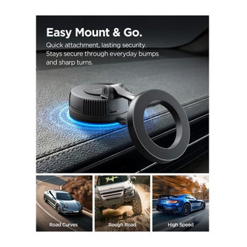 Spigen MFT36 MagSafe -mobilh&aring;llare f&ouml;r bil, Svart