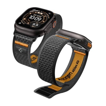 Spigen Athlex Air 2  Apple Watch 44 / 45 / 46 / 49 mm armband, Svart/orange