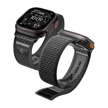 Spigen Athlex Air 2 Apple Watch 44 / 45 / 46 / 49 mm armband, Svart/gr&aring;