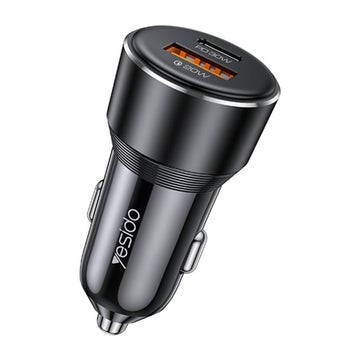 Yesido Y64 50W 1x USB-A & 1x USB-C billaddare, Svart