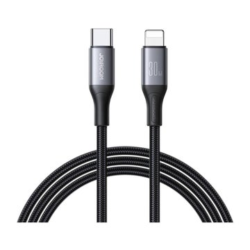 Joyroom Flash 30W USB-C / Lightning kabel, Svart 100 cm