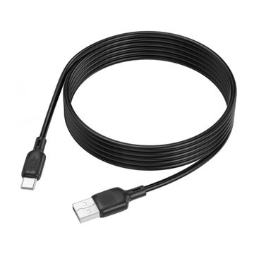 Borofone Lenny 18W USB-A / USB-C kabel, Svart 200 cm