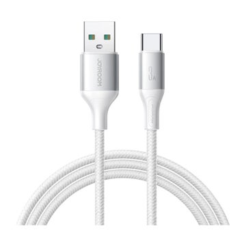 Joyroom Flash 18W USB-A / USB-C kabel, Vit 100 cm