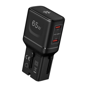 Celly 65W Multiplug Slim reseadapter, Svart