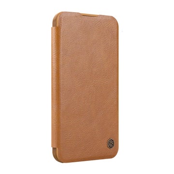 Nillkin Qin Prop iPhone 16 Pro Max skal med kameraskydd, Brun