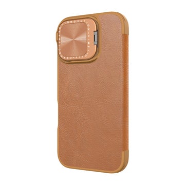 Nillkin Qin Prop iPhone 16 Pro Max skal med kameraskydd, Brun