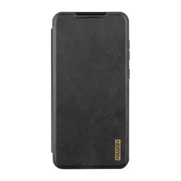 Nillkin Qin PRO Samsung Galaxy A56 5G fodral i &auml;kta l&auml;der, Svart