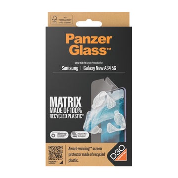 PanzerGlass Galaxy A35 5G Matrix Hybrid Glass skyddsfilm, Klar (med bricka)