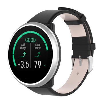 Armband i &auml;kta l&auml;der (20 mm) f&ouml;r Polar smartklocka, Svart