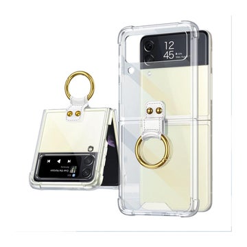Galaxy Z Flip4 tunt polykarbonatskal med greppring, Transparent