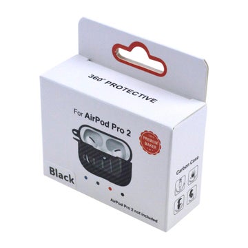 AirPods Pro 2 Carbon Fiber -m&ouml;nstrat skal f&ouml;r fodral, Svart