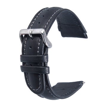 Armband i &auml;kta l&auml;der f&ouml;r Suunto X-Lander smartklocka, Svart