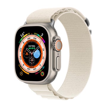Robust nylonarmband f&ouml;r Apple Watch 42 / 44 / 45 / 46 / 49 mm smartklocka, Vit