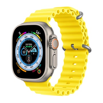 Robust silikonarmband f&ouml;r Apple Watch 42 / 44 / 45 / 46 / 49 mm smartklocka, Gul