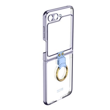 Galaxy Z Flip7 FE / Flip6 5G polykarbonatskal med greppring, Bl&aring;