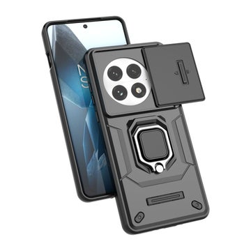 OnePlus 13 5G skal med greppring och kameraskydd, Svart
